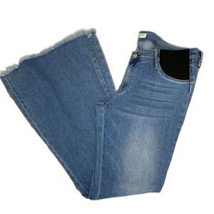 Kancan Womens Medium Wash Flare Leg High Waisted‎ Jeans Maurices Hippie Stretch